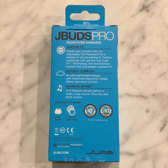JLab JBuds Pro w/ Universal Mic and Track Control - Picture 2 of 4